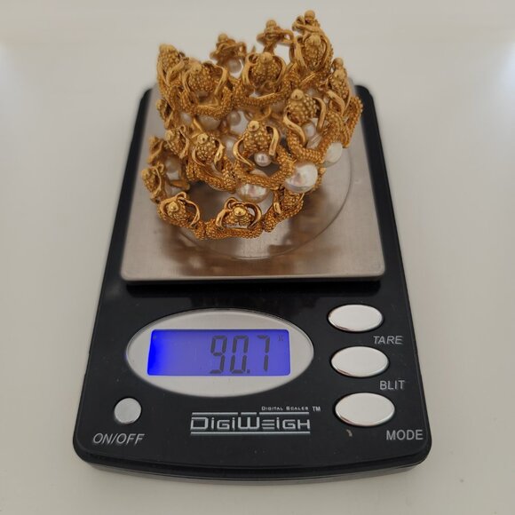 Rare/HTF Vintage Mary McFadden Sterling & Synthetic Pearl "Aeolian" Necklace - Picture 6 of 6